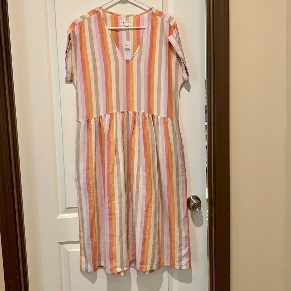 LOU & GREY STRIPED SUMMER DRESS NWT